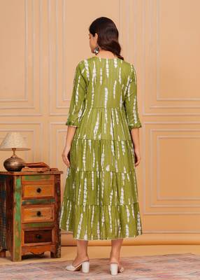 Chrome green embroidered cotton lurex anarkali gown 2