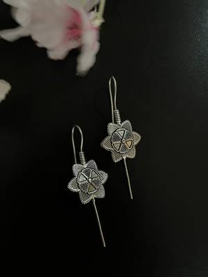Silver pin bugadi earrings oxidized stud earrings indian boho jewelry silver hippie jewelry 3