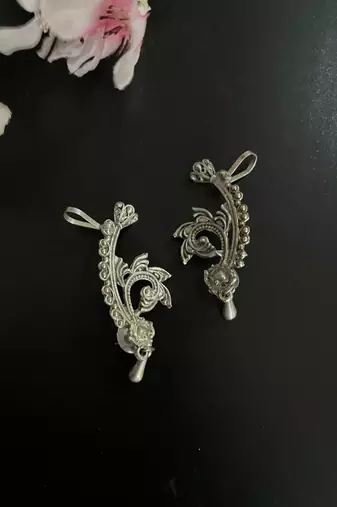 Oxidized german silver beautiful handmade bugadi for women indian unique designed traditional jewelry