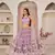 Women's Lavender Butterfly Net White Cotton Thread And Zari Sequence Embroidered Work Lehenga Choli For Wedding
