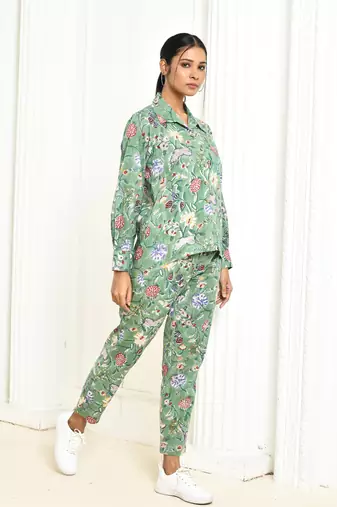 Dhanvi handprinted cotton co-ord set women