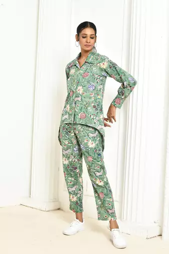 Dhanvi handprinted cotton co-ord set women