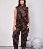 Bella black handprinted ajrakh cotton co-ord set