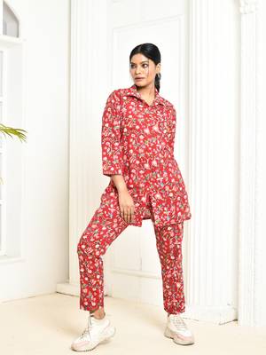 Aesica handprinted cotton co ord set women 1
