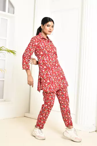 Aesica handprinted cotton co ord set women