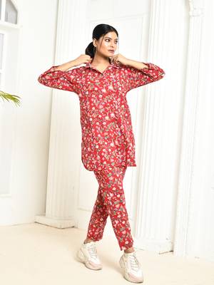 Aesica handprinted cotton co ord set women 3