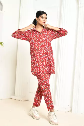 Aesica handprinted cotton co ord set women