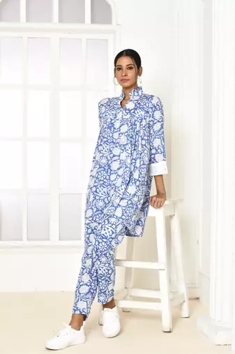 Edelina handprinted cotton co-ord set women