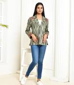 Ira ikkat cotton blazer for women