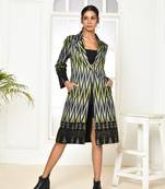 Bia handloom black trench coat for women