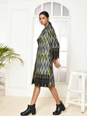 Bia handloom black trench coat for women 2