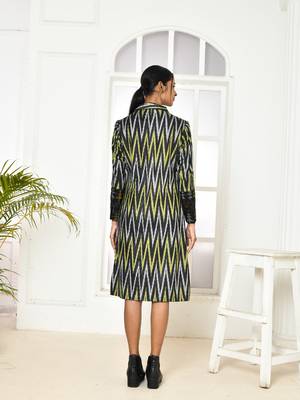 Bia handloom black trench coat for women 3