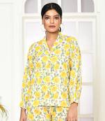 Elaura handprinted women's cotton shirt