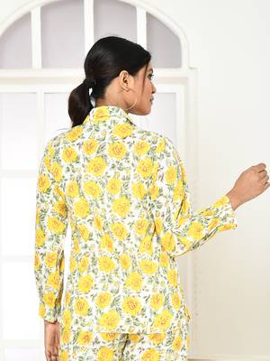 Elaura handprinted women's cotton shirt 2