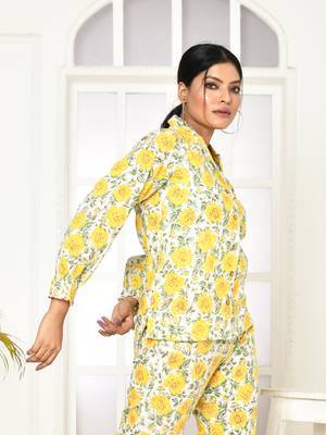 Elaura handprinted women's cotton shirt 3