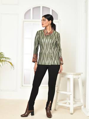 Cara ikkat cotton jackets for women 1