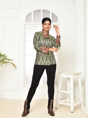 Cara ikkat cotton jackets for women 2