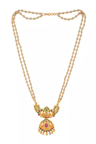 Off-white pearl necklace SHORT with big designer pendant one gram gold