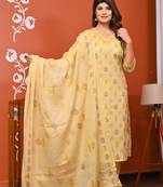 Floral Printed Straight kurti with hand work with printed pant and Dupatta..