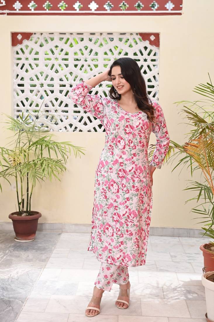 Printed Cotton Kurta with Pant