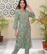 Printed Cotton Kurta with Pant