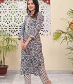 Printed Cotton Kurta with Pant