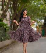 Black kalamkari maxi dress for women