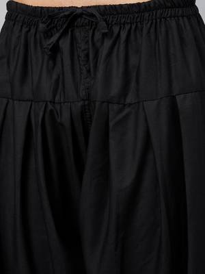 Vastramay men's black cotton linen blend pyjama 4