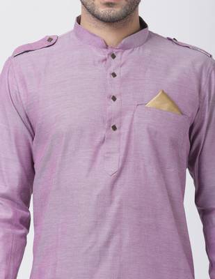 Vm Purple Cotton Blend Kurta And Dhoti Set 3