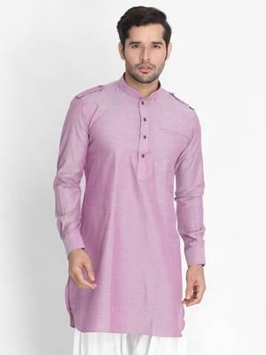 Vm Purple Cotton Blend Kurta 1