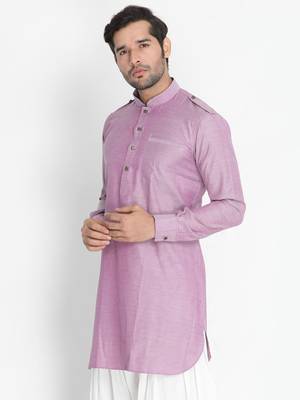 Vm Purple Cotton Blend Kurta 2