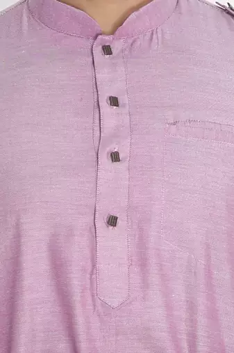 Vm Purple Cotton Blend Kurta