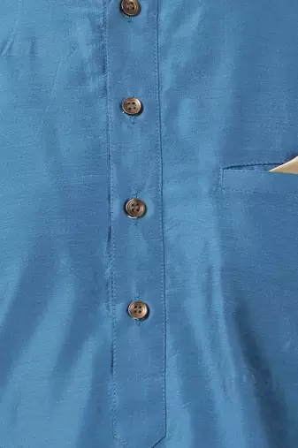 Dark Blue Cotton Blend Kurta