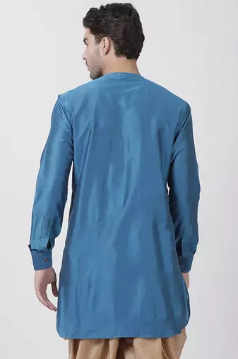 Dark Blue Cotton Blend Kurta