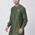 Vastramay men's green cotton blend kurta