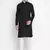 Black Cotton Linen Blend Kurta Pyjama Set