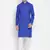  blue cotton linen blend kurta pyjama set