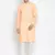  orange cotton linen blend kurta pyjama set