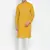 Yellow Cotton Linen Blend Kurta Pyjama Set
