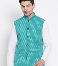 Vastramay men's light blue pure cotton nehru jacket