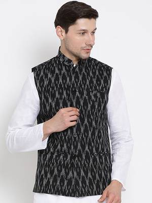 light blue pure cotton nehru jacket 1