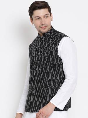 light blue pure cotton nehru jacket 2