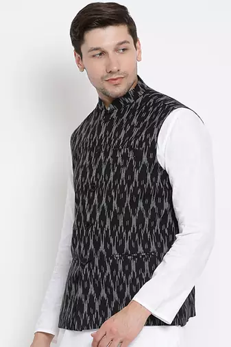 light blue pure cotton nehru jacket