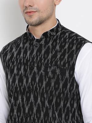 light blue pure cotton nehru jacket 3