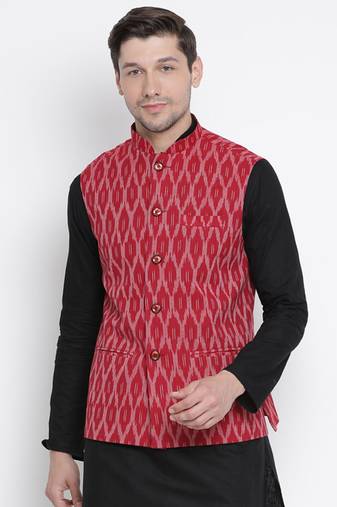 men's light blue pure cotton nehru jacket