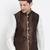 Vastramay men's brown silk blend nehru jacket