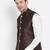 Vastramay men's brown silk blend nehru jacket