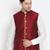 Vastramay men's maroon silk blend nehru jacket