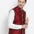 Vastramay men's maroon silk blend nehru jacket