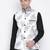 Vastramay men's white cotton linen blend nehru jacket